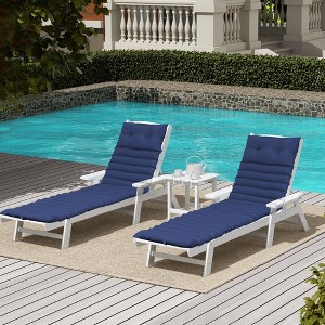 Okak 2PC Outdoor Chaise Lounge Cushions with UV Resistant,Adjustable Straps,Patio Chair Cushions for Lounge Chairs, Poolside Furniture - 1 of 4