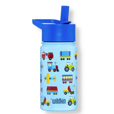 Wildkin Kids Reusable 16 Ounce Water Bottle for Boys and Girls Features  Straw Top and Carrying Handle Ideal Size for School or Travel Easy to Clean  (Heroes)