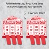 Big Dot of Happiness Happy Valentine’s Day - Valentine Hearts Party Game Pickle Cards - Pull Tabs 3-in-a-Row - Set of 12 - 3 of 4