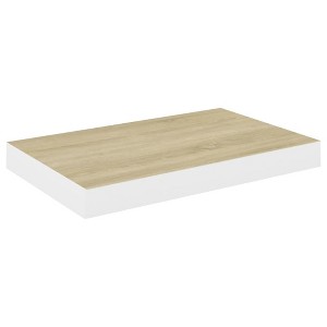 vidaXL Floating Wall Shelf Oak and White 15.7"x9.1"x1.5" MDF - 1 of 1
