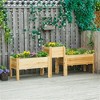 SKRAN Raised Garden Bed Set of 3, Wooden Elevated Planter Box with Legs and Bed Liner, for Backyard and Patio to Grow Vegetables, Herbs, Natural - 2 of 4