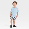 Grayson Mini Toddler Boys' Checkered Shorts - Black - 3 of 3
