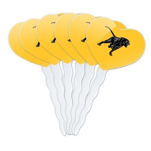 Prairie View A&M Secondary Logo Heart Love Cupcake Picks Toppers Decoration Set of 6 - 1 of 4