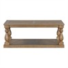 RISOKEYS Vintage Coffee Table - Farmhouse Rectangle Table with Artistic Vase Column Legs Pine Veneer Coffee Table for Living Room & Study Room - 4 of 4