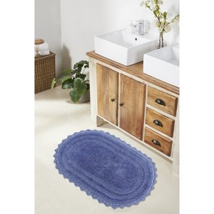 Lilly Crochet 100% Cotton Tufted Reversible Bath Rug, Super Absorbent & Machine Washable Bathroom Mat Perfect for Shower and Tub Use - 1 of 4