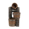 NAYSAYE Fountain Three Tier Bucket Water Feature with Rustic Design for Garden Patio and Porch, Brown, 9.4"*19.1"*13.2" - 3 of 4