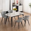 YOUNIKE Modern Leather Dining Chairs Upholstered Kitchen & Dining Room Chairs Side Makeup Vanity Chair Set of 2 19.69"Wx24.02"Dx31.69"H - 3 of 4