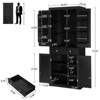 USIKEY Pantry Storage Cabinet with 4 Doors and 1 Drawer, Cupboard with 6 Hanging Shelves and Adjustable Shelves for Kitchen, Dining Room - 4 of 4