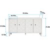 NicBex Modern 59.84 Inch Sideboard Buffet Cabinet with 4 Doors for Kitchen,Living Room,White - 3 of 4