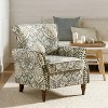 Araceli Traditional Wooden Upholstered Floral Armchair with Wingback and Nailhead Trim | ARTFUL LIVING DESIGN - 2 of 4