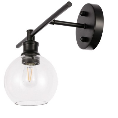 Elegant Lighting Collier 1 light Brass and Clear glass left Wall sconce