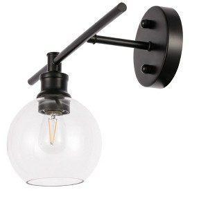 Elegant Lighting Collier 1 light Chrome and Clear glass left Wall sconce - 1 of 4