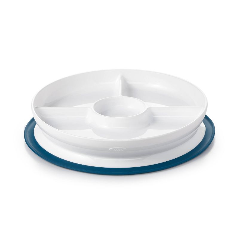 OXO TOT Stick &#38; Stay Divided Plate - Navy, 1 of 8