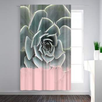 Americanflat Pink On Succulent by Emanuela Carratoni Blackout Rod Pocket Single Curtain Panel 50x84
