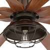 60" Possini Euro Design Industrial Indoor Outdoor Ceiling Fan with Dimmable LED Light Remote Control Oil Rubbed Bronze Cage Koa Damp Rated for Patio - 3 of 4