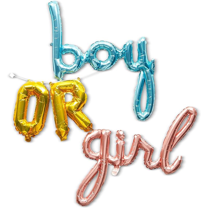 "Boy or Girl" Gender Reveal Foil Party with 15Pcs Balloons for Party Baby Shower, 4 of 7
