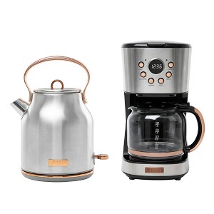 Haden Heritage 1.7 Liter Stainless Steel Electric Kettle Bundled with 12 Cup Drip Coffee Maker, Coffee Machine with Auto Shut-Off, Steel & Copper - 1 of 4