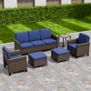EAGLE PEAK Ocean Vista 6 piece Patio Variated Brown Wicker Conversation Set Dining Chairs, Loveseat - 2 of 4