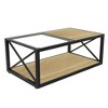 ACEPANO 39.37 in. W Modern Coffee Table with Tempered Glass and MDF Wooden Top-Natural - 4 of 4