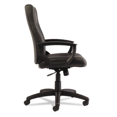 Black High-Back Leather Swivel Office Chair