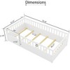 Lyngins French Twin Size Bed Frame, Children's Floor Bed Frame with Super High Security Barrier & Door, Montessori Wooden Toddler Bed, Support Slat - 4 of 4