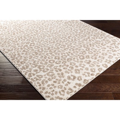 Hauteloom Tan Bonhill Leopard Print Area Rug