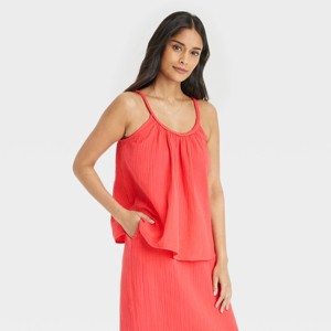 Women's Gauze Tank Top - Universal Thread™ - 1 of 3