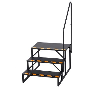 RV Steps with 1 Handrails, Heavy Duty Hot Tub Steps, Portable Mobile Home Stairs Steps, Ladder Stairs for Travel Trailer, Camper, Pool, 2 Step - 1 of 4