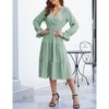 Clearlove Casual V Neck Layered Long Sleeve Wedding Guest Maxi Dresses for Women Flowy Maxi Dress - 3 of 4