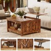 WOWLIVE Lift Top Farmhouse Coffee Table with Storage, Wood Cocktail Table - image 4 of 4