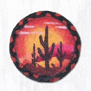 Earth Rugs Desert Sunset Printed Coaster 5" – Rustic Southwest Table Protector - 1 of 3