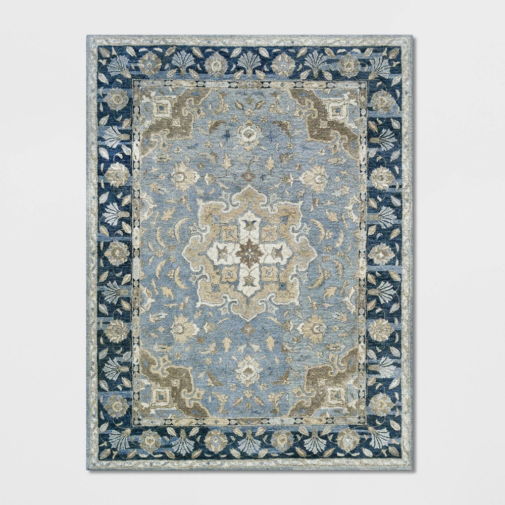 9'X12' Floral Tufted Area Rug Blue - Threshold was $529.99 now $264.99 (50.0% off)