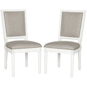 Buchanan Rectangle Side Chair Wood/Light Gray (Set of 2) - Safavieh