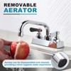 WOWOW Commercial Faucet with 6 in. Swivel Spout, Double Handle Deck Mount Standard Kitchen Faucet in Polished Chrome - 4 of 4