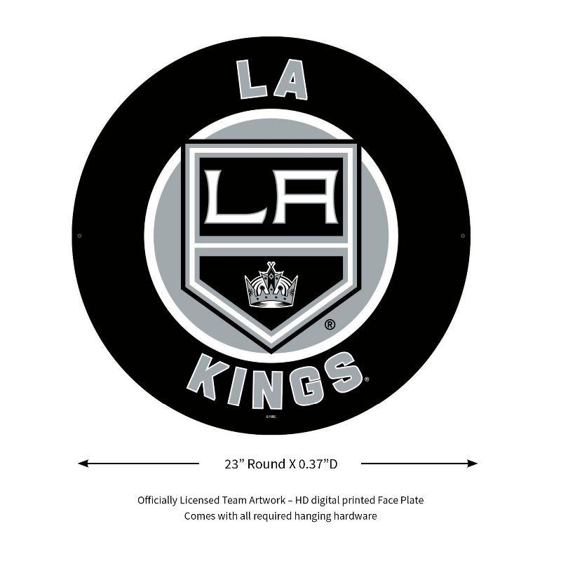 Evergreen Ultra-Thin Edgelight LED Wall Decor, Round, Los Angeles Kings- 23 x 23 Inches Made In USA, 2 of 7