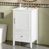 TOBILI 20" Bathroom Vanity with Sink, Bathroom Cabinet with A Door, Door Shelf Storage and Adiustable Foot Pads, A Drawer, White - 2 of 4