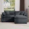 2-Seater Corduroy Mid-Century Modern L-Shaped Sofa with Footrest and Cloud-Like Comfort for Living Room - 3 of 4