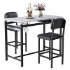 Maliang 3 Piece Dining Room Table Set, 1 Dining Table and 2 Upholstered Black Chairs, for Small Spaces, Apartment, Pub - 3 of 4