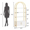 4-Tier Arched Bookshelf with Doors Storage Rack, 71.5 Inch High Industrial Bookshelf with Metal Frame, Open Curved Bookcase, Display Rack - 2 of 4