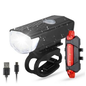 Bike Light Set, Bicycle Lights - USB Rechargeable Front Headlight & Rear Taillight, Waterproof Safety Lights for Road/Mountain/Night Riding - 1 of 4