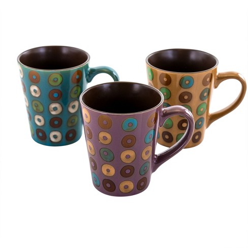 Mr. Coffee Cappuccino Bliss 4 Piece 23 Ounce Stoneware Latte Cup Set in  Assorted Designs