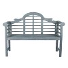 Lutyens 3-Seat Arched Acacia Wood Outdoor Garden Patio Bench - JONATHAN Y - image 3 of 4