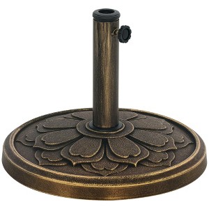 Outsunny Round Patio Umbrella Base, 26 lbs Resin Umbrella Stand Base, Patio Umbrella Stand for 1.3"/1.5"/1.9" Poles for Outdoor Lawn Poolside - 1 of 4