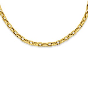 Black Bow Jewelry 14k Yellow Gold 4.5mm Polished Hollow Rolo Chain Necklace, 18 Inch - 1 of 4