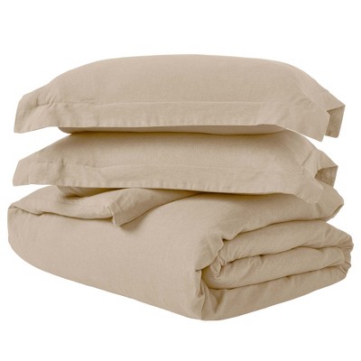 Cotton Linen Garment Washed 3 Piece Duvet Cover Set by Blue Nile Mills