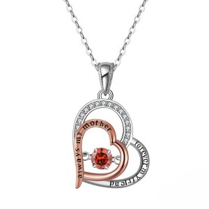 Birthstone Mom Necklace for Mother by Ginger Lyne Sterling Silver Swinging CZ - 1 of 4