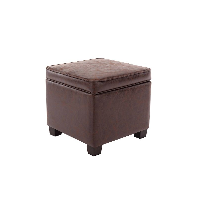 Square Storage Ottoman with Piping and Lift Off Lid - WOVENBYRD, 3 of 20