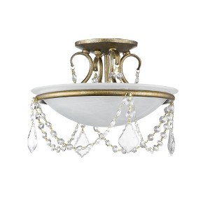 Livex Lighting Chesterfield/Pennington 2 - Light Semi-Flush Mount in  Antique Gold Leaf - 1 of 1