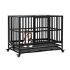 Dog Crate Furniture, Large Wooden Kennel with Wheels for Indoor Use - 2 of 4