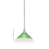 Toltec Lighting Any 1 - Light Pendant in  Brushed Nickel with 10" Kiwi Green Crystal Shade - 2 of 2
